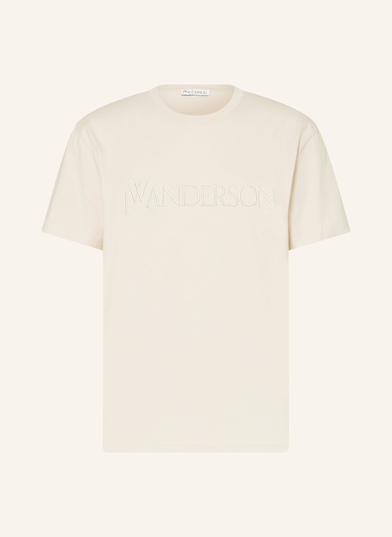 JW ANDERSON T-shirt z haftem, Kolor: BEŻOWY (Obrazek 1)