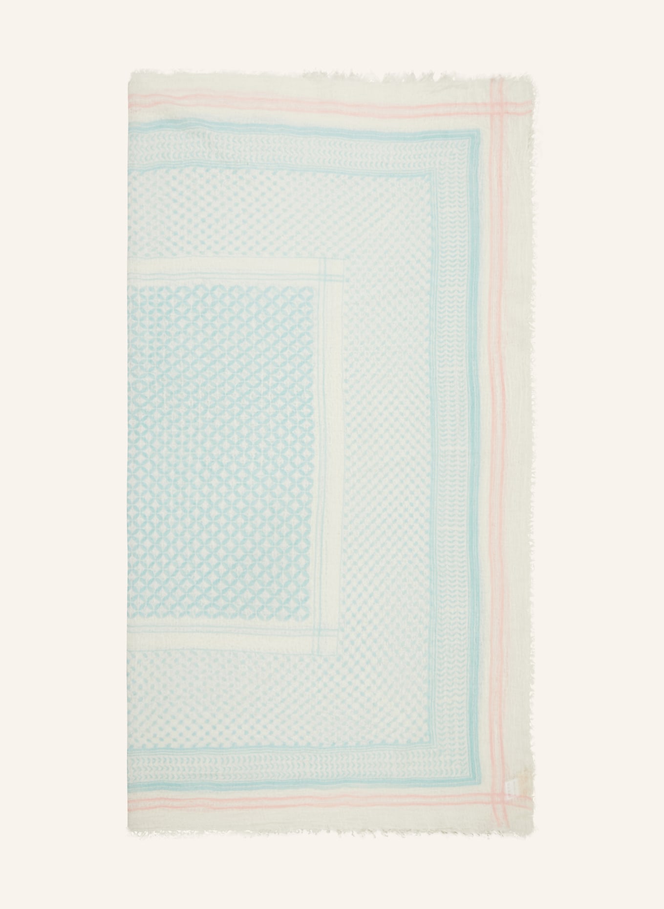 MALA ALISHA Cashmere scarf TEL AVIV, Color: CREAM/ MINT/ LIGHT PINK (Image 1)