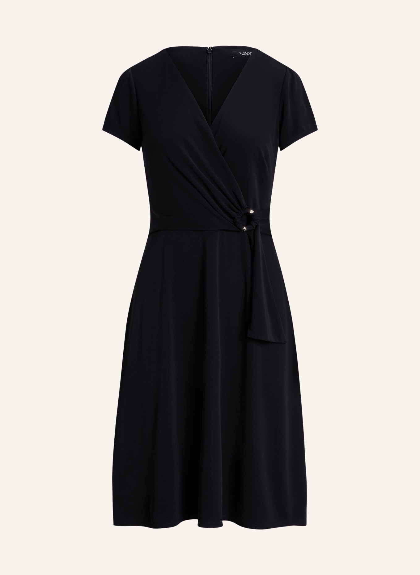 LAUREN RALPH LAUREN Jersey dress in wrap look, Color: BLACK (Image 1)