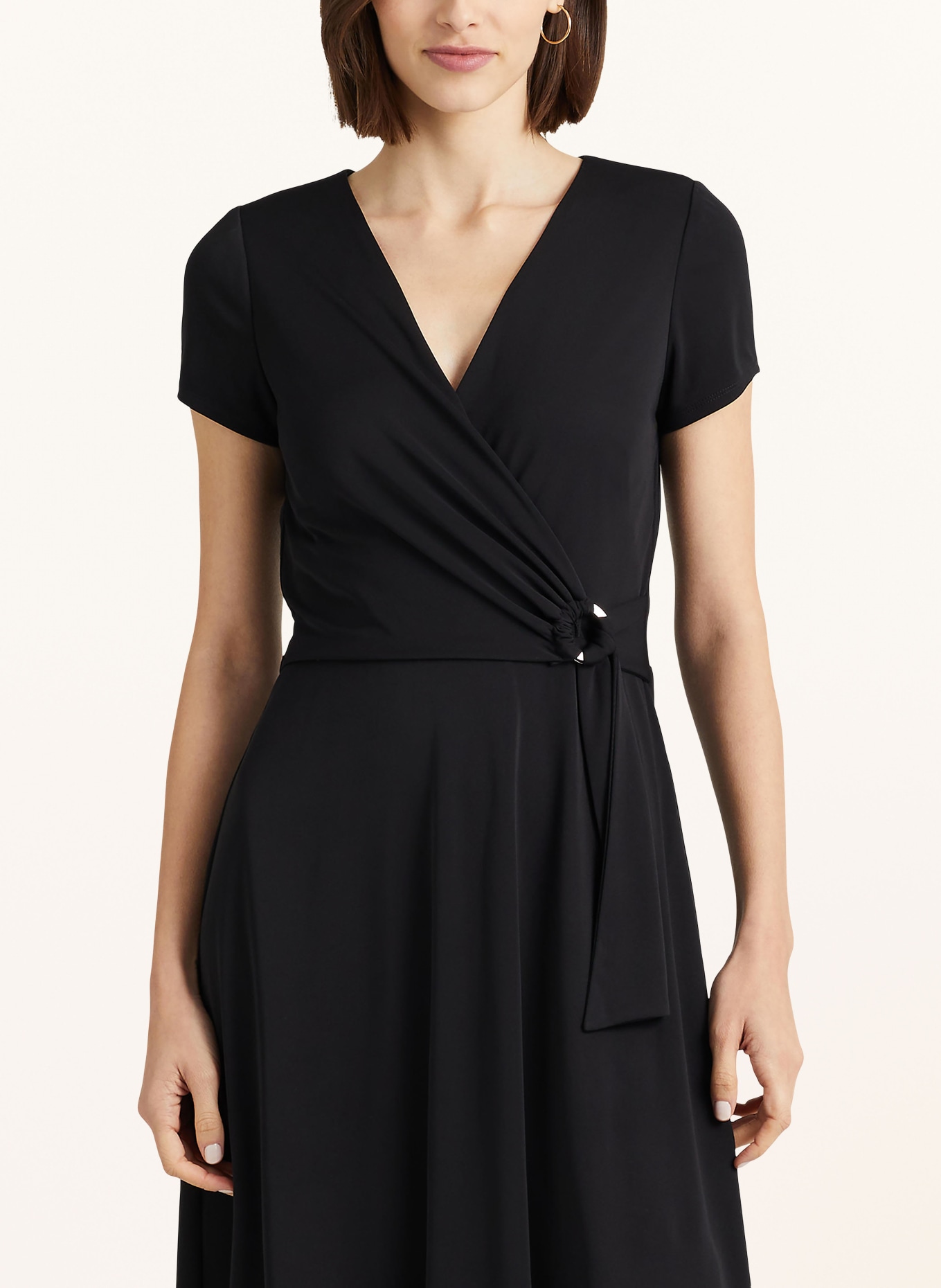 LAUREN RALPH LAUREN Jersey dress in wrap look, Color: BLACK (Image 4)