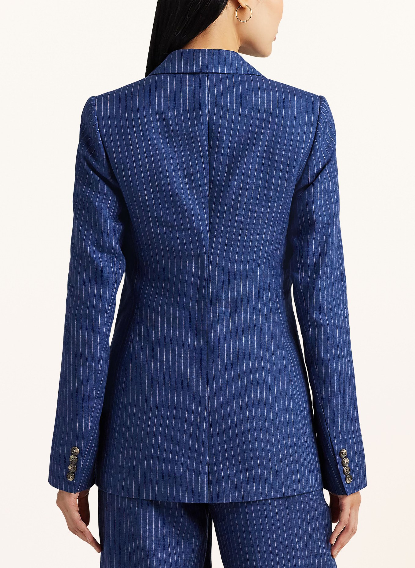 LAUREN RALPH LAUREN Linen blazer, Color: BLUE/ WHITE (Image 3)