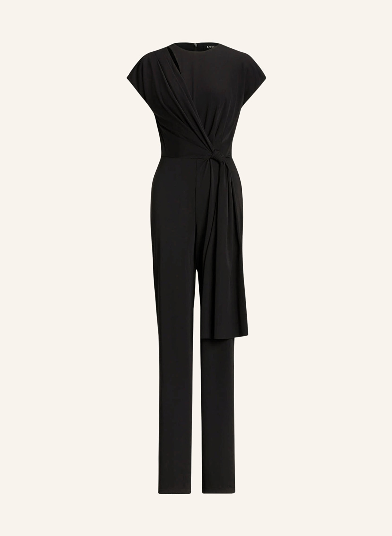 LAUREN RALPH LAUREN Jersey jumpsuit with cut-out, Color: BLACK (Image 1)