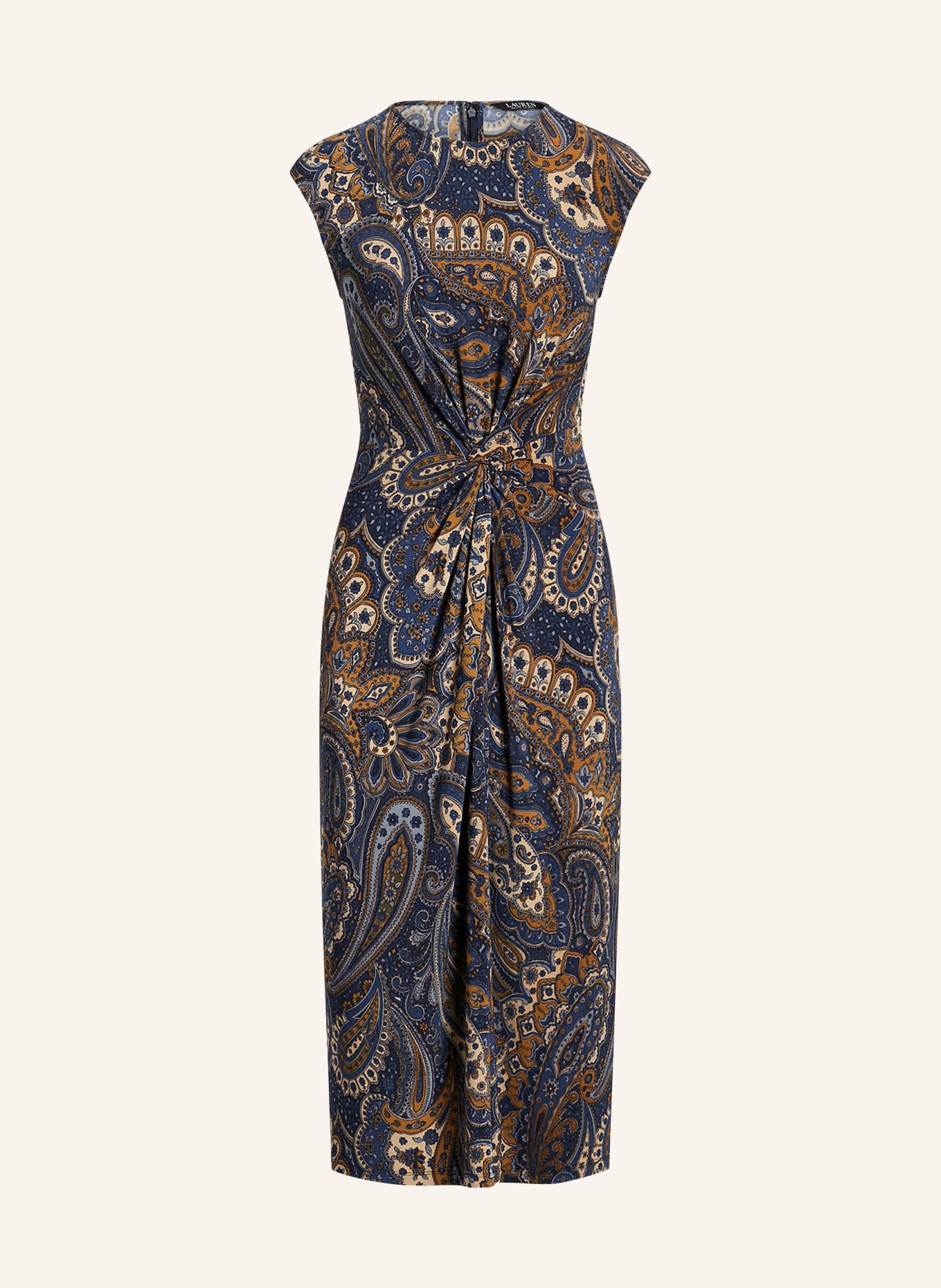 LAUREN RALPH LAUREN Jersey dress, Color: DARK BLUE/ COGNAC/ BEIGE (Image 1)