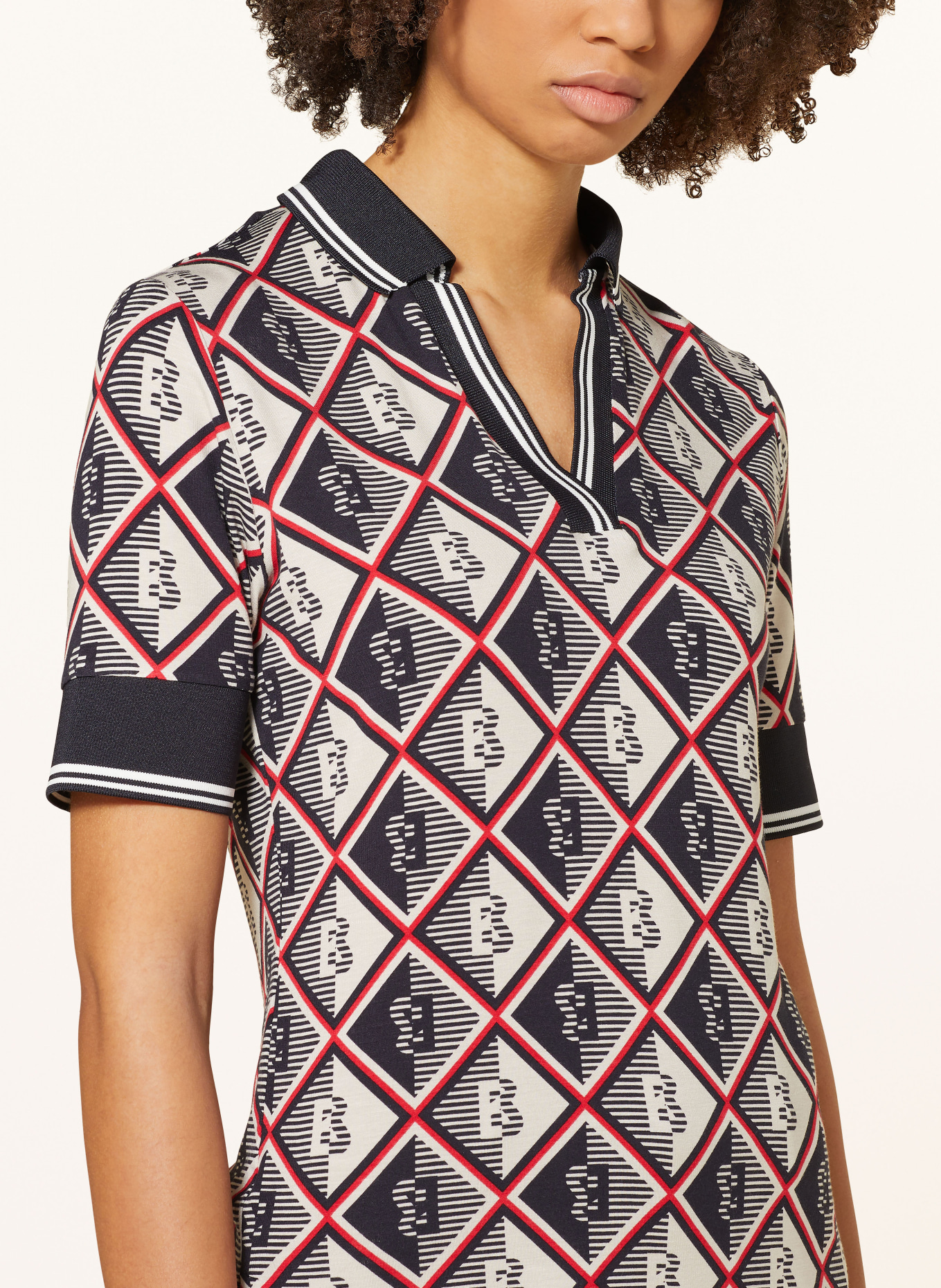 BOGNER Jersey polo shirt ELONIE, Color: BLACK/ BEIGE/ RED (Image 4)