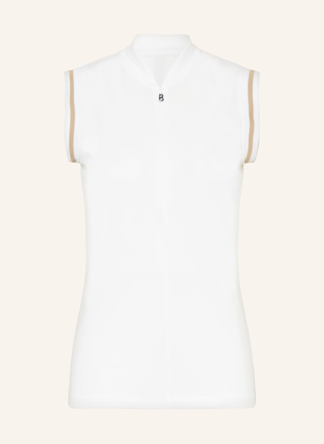 BOGNER Piqué polo shirt EVI, Color: WHITE/ BEIGE (Image 1)