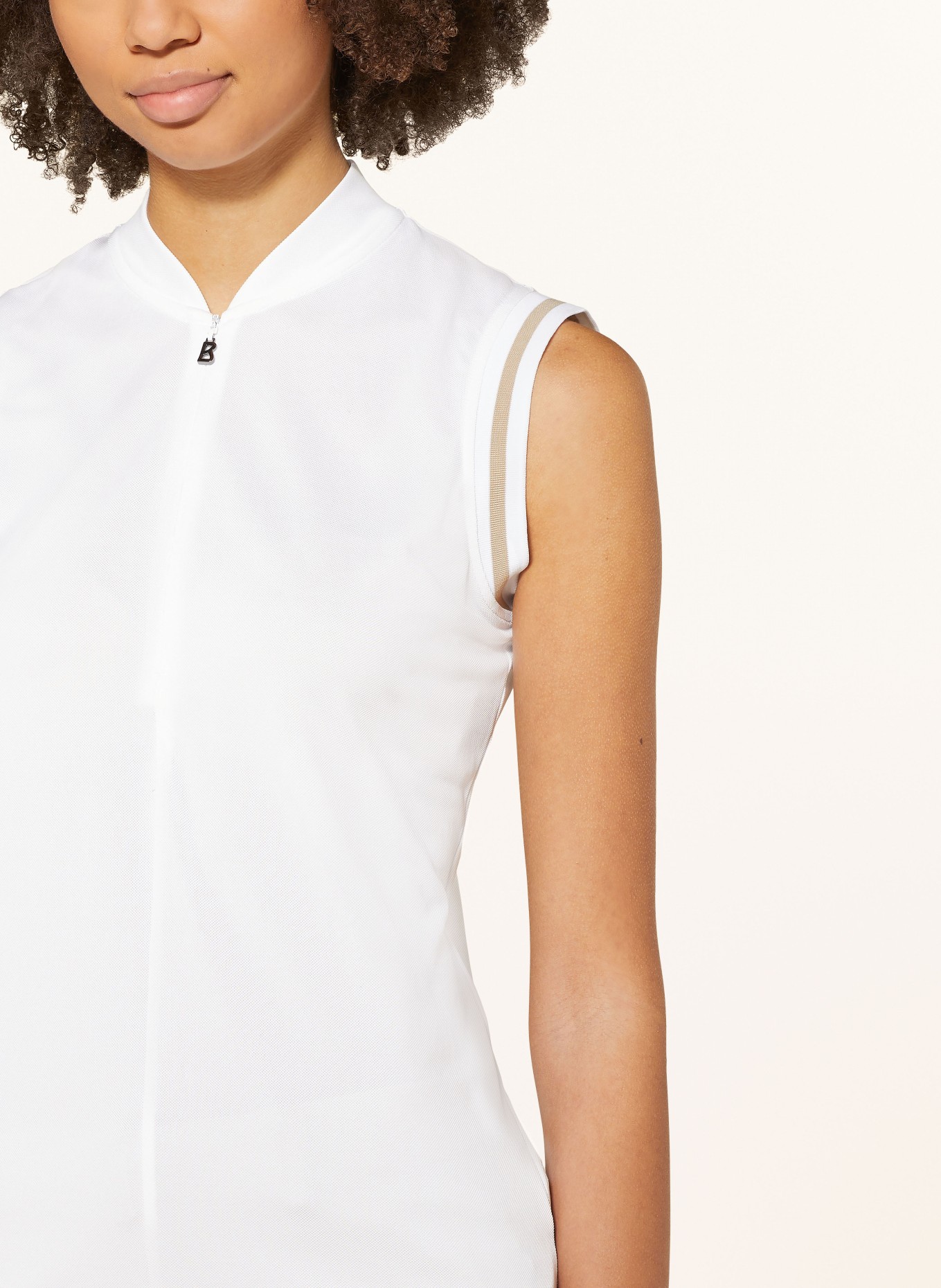 BOGNER Piqué polo shirt EVI, Color: WHITE/ BEIGE (Image 4)