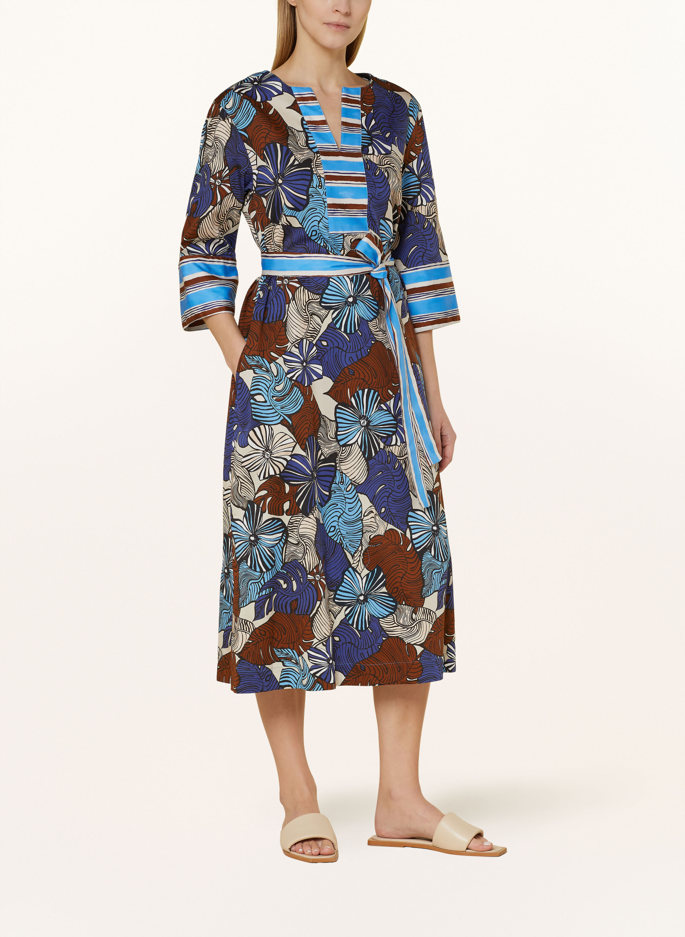 BOGNER Dress DEBBIE with 3/4 sleeves, Color: DARK BLUE/ BROWN/ CREAM (Image 2)