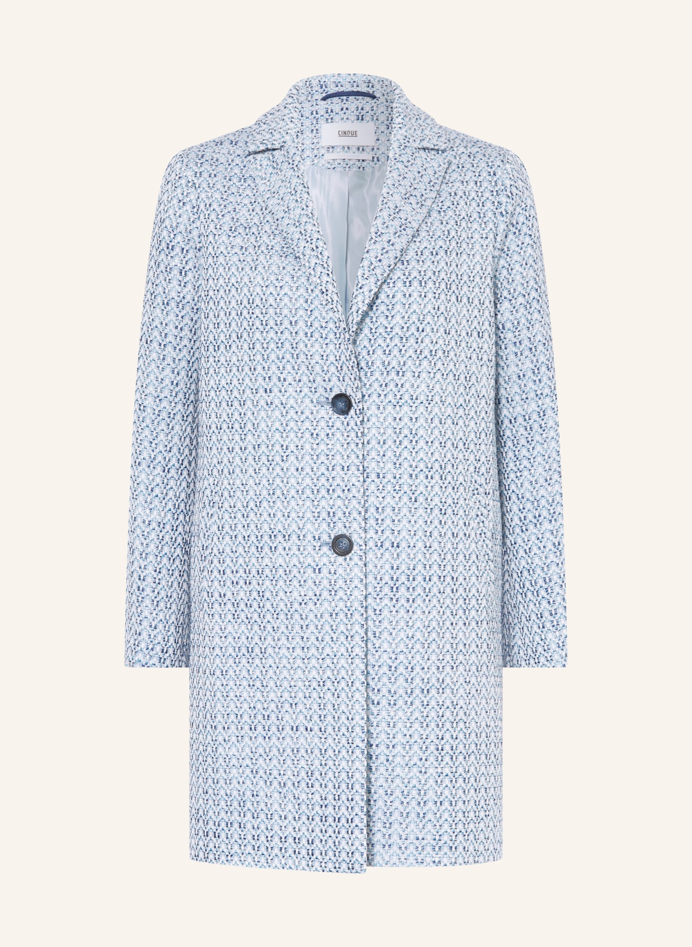 CINQUE Tweed coat CIMAMBA with glitter thread, Color: LIGHT BLUE (Image 1)