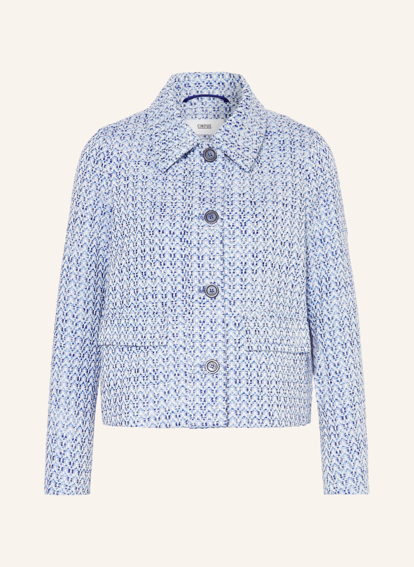 CINQUE Tweed jacket CIMABIA with glitter thread, Color: LIGHT BLUE (Image 1)