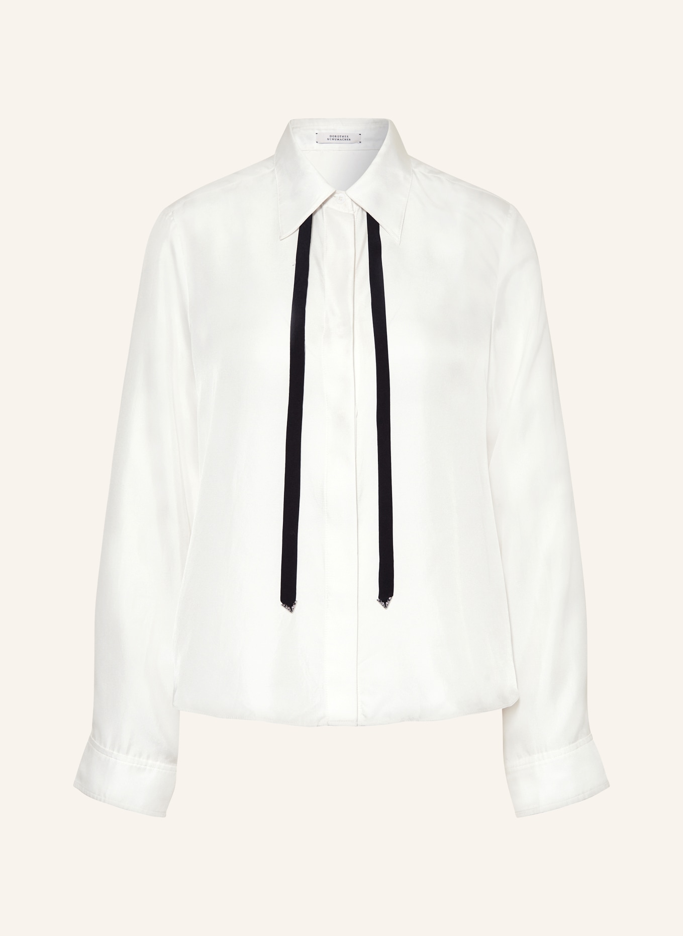 DOROTHEE SCHUMACHER Shirt blouse made of silk with lace, Color: WHITE (Image 1)