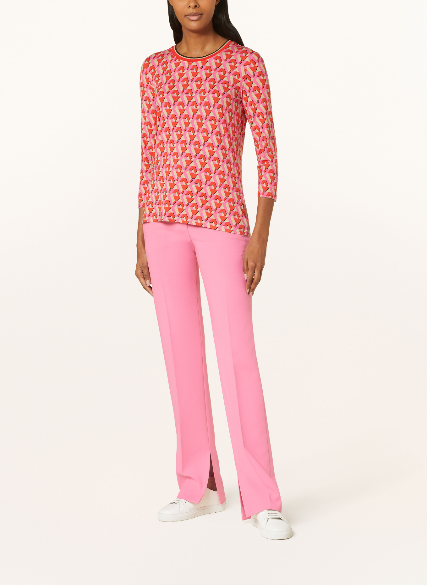 Betty Barclay Shirt with 3/4 sleeves, Color: RED/ PINK/ BEIGE (Image 2)