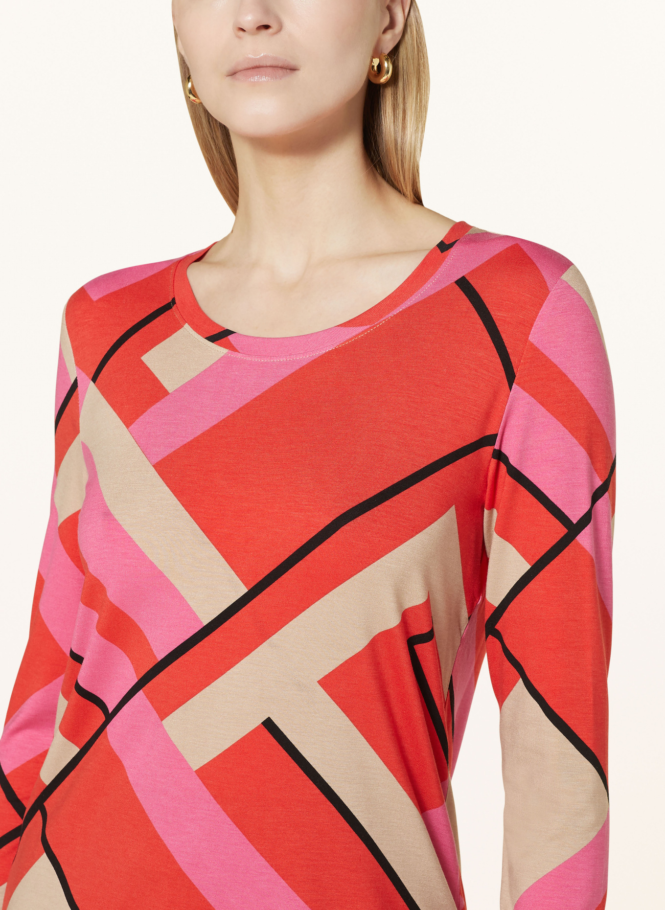 Betty Barclay Long sleeve shirt, Color: RED/ PINK/ BEIGE (Image 4)