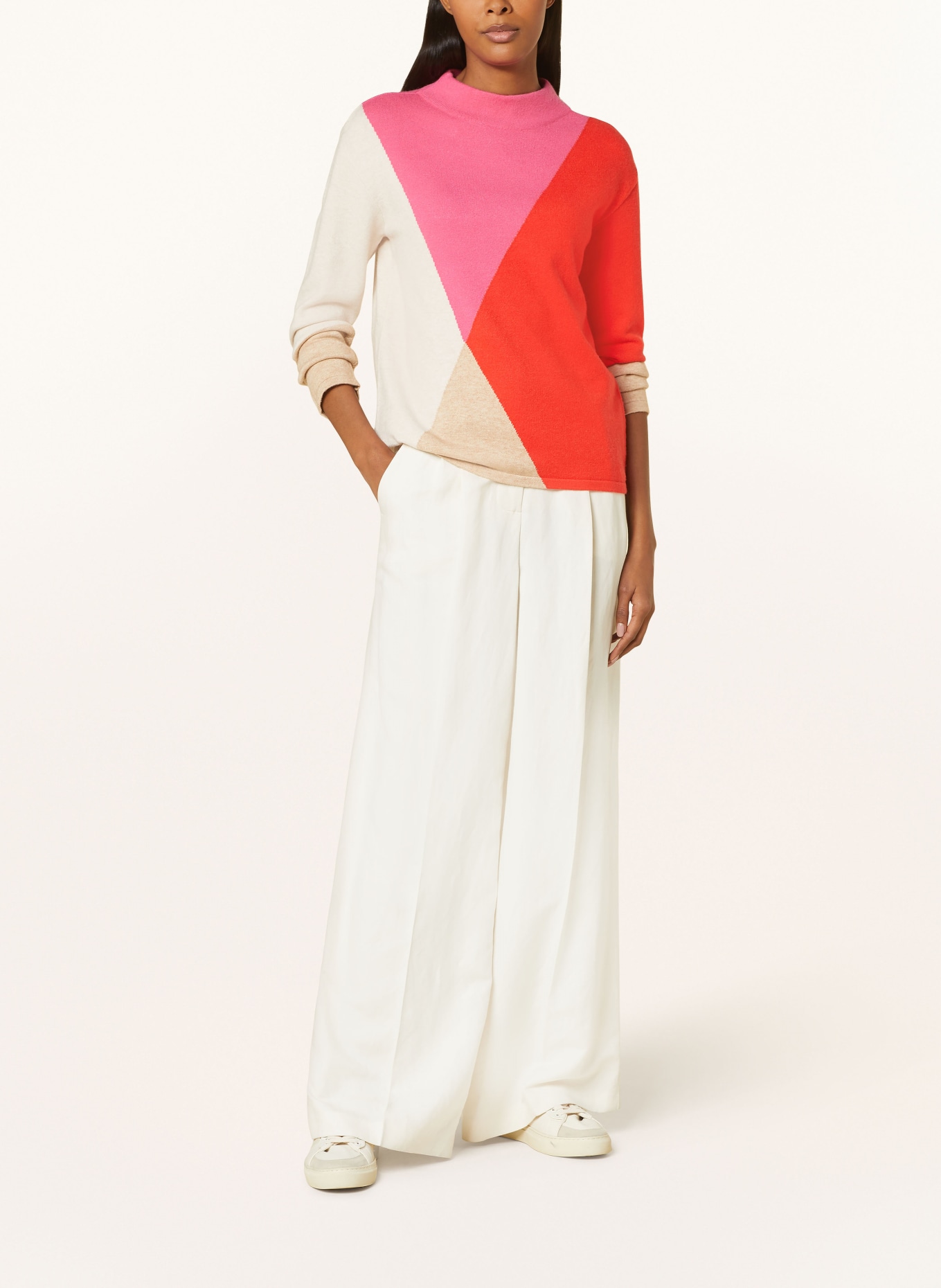 Betty Barclay Sweater, Color: CREAM/ PINK/ RED (Image 2)