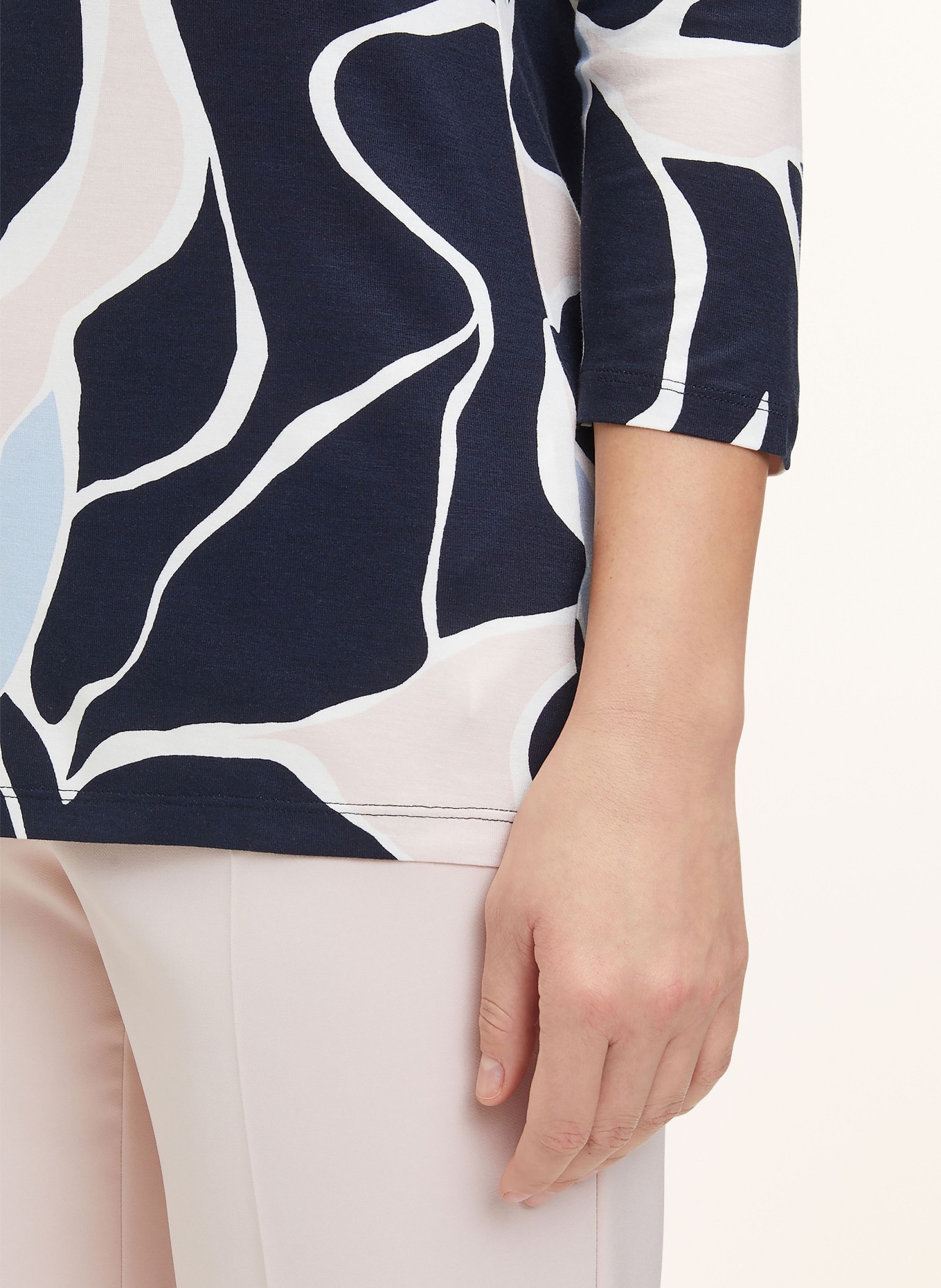 Betty Barclay Shirt with 3/4 sleeves, Color: DARK BLUE/ WHITE/ LIGHT PINK (Image 4)