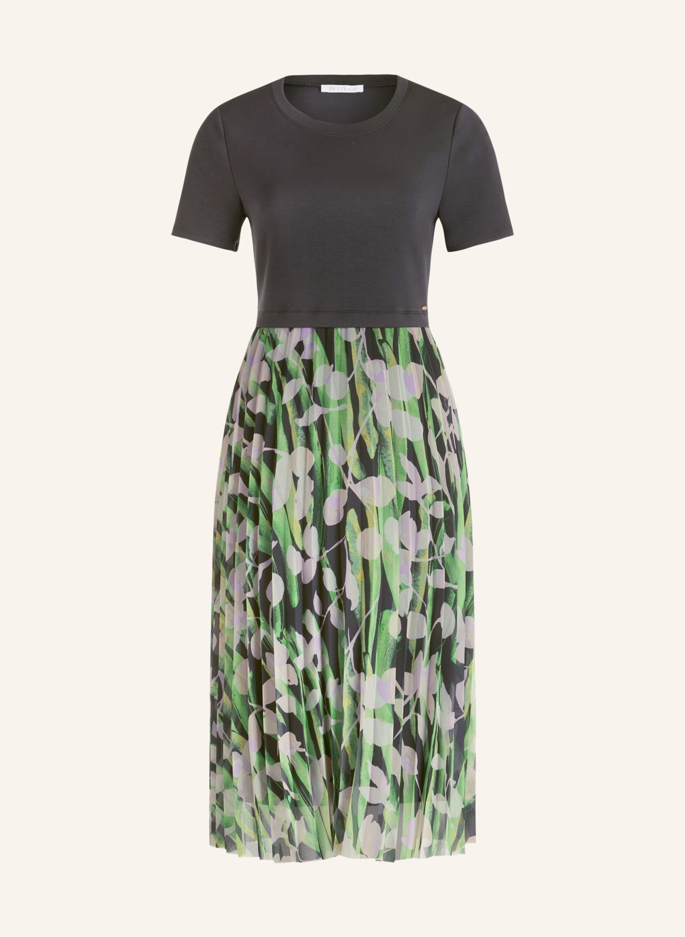 BETTY&CO Dress in mixed materials, Color: DARK GRAY/ GREEN/ PURPLE (Image 1)