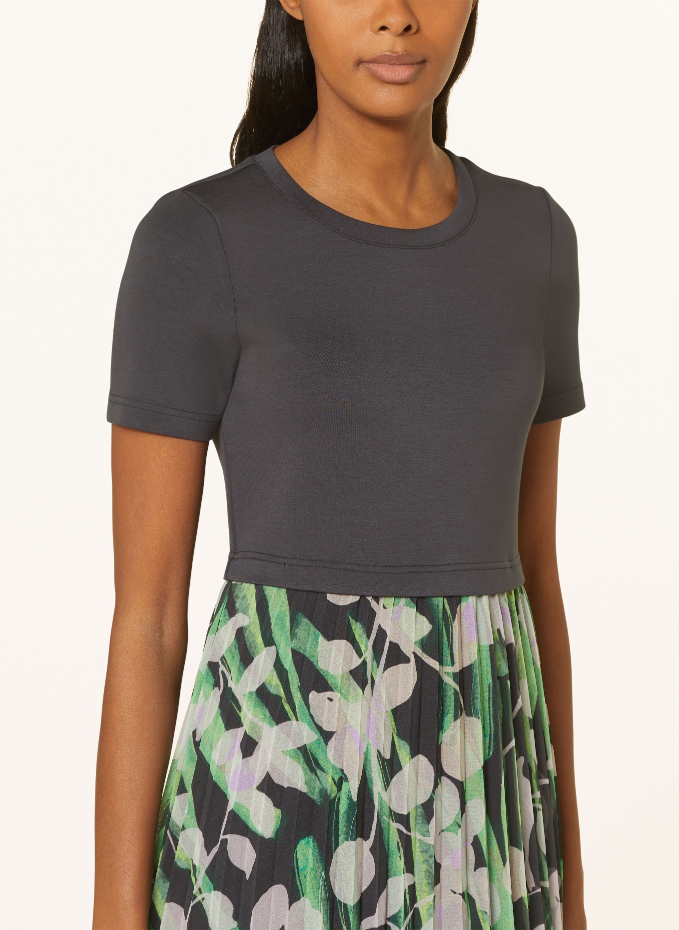 BETTY&CO Dress in mixed materials, Color: DARK GRAY/ GREEN/ PURPLE (Image 4)