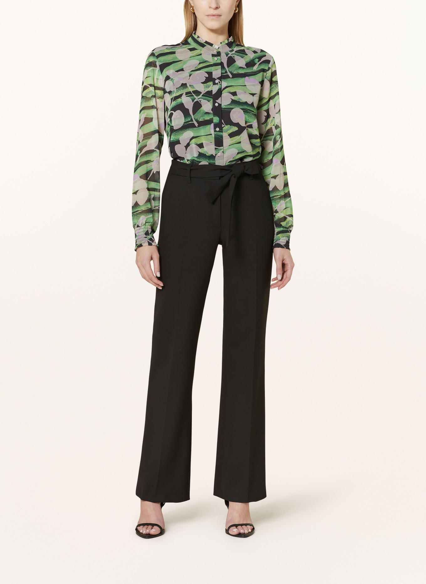 BETTY&CO Blouse with ruffles, Color: GREEN/ BLACK (Image 2)