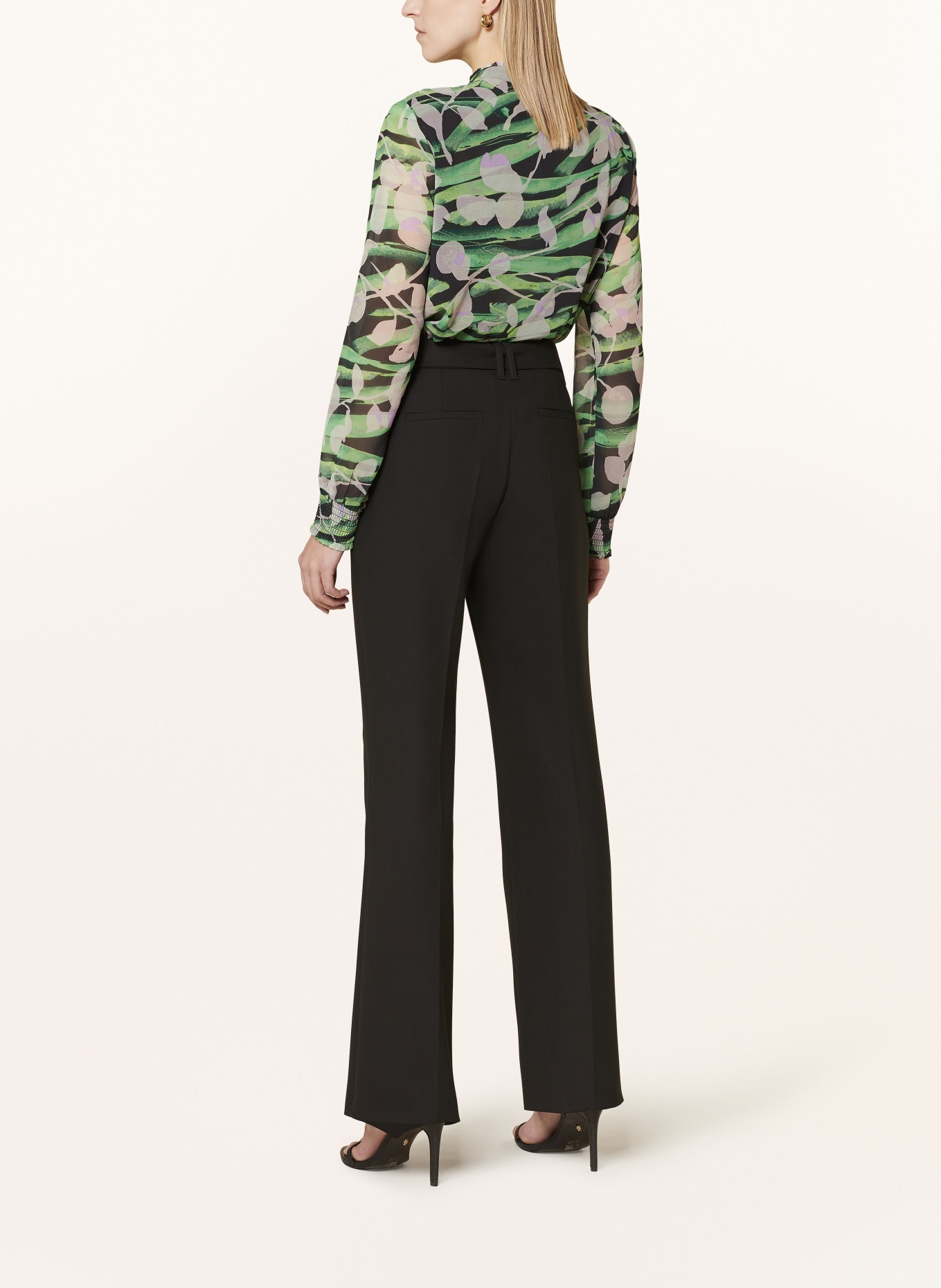 BETTY&CO Blouse with ruffles, Color: GREEN/ BLACK (Image 3)