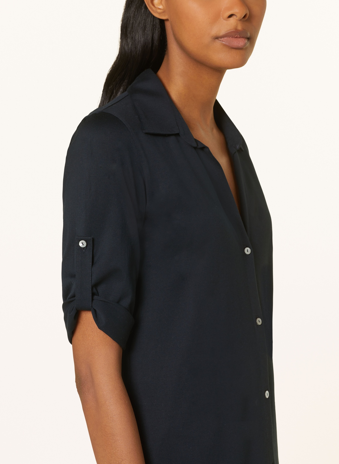 Stefan Brandt Shirt dress USUNE made of jersey with 3/4 sleeves, Color: DARK BLUE (Image 4)