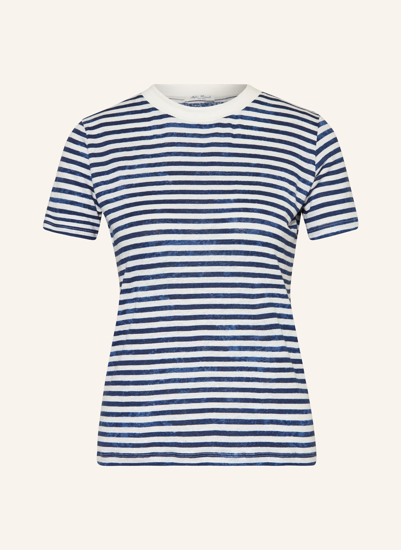 Stefan Brandt T-shirt FERIEL made of linen, Color: BLUE/ WHITE (Image 1)