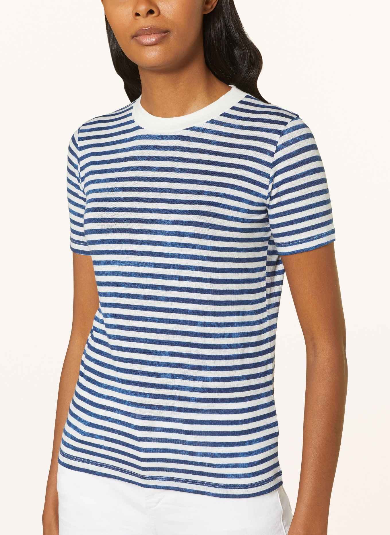 Stefan Brandt T-shirt FERIEL made of linen, Color: BLUE/ WHITE (Image 4)