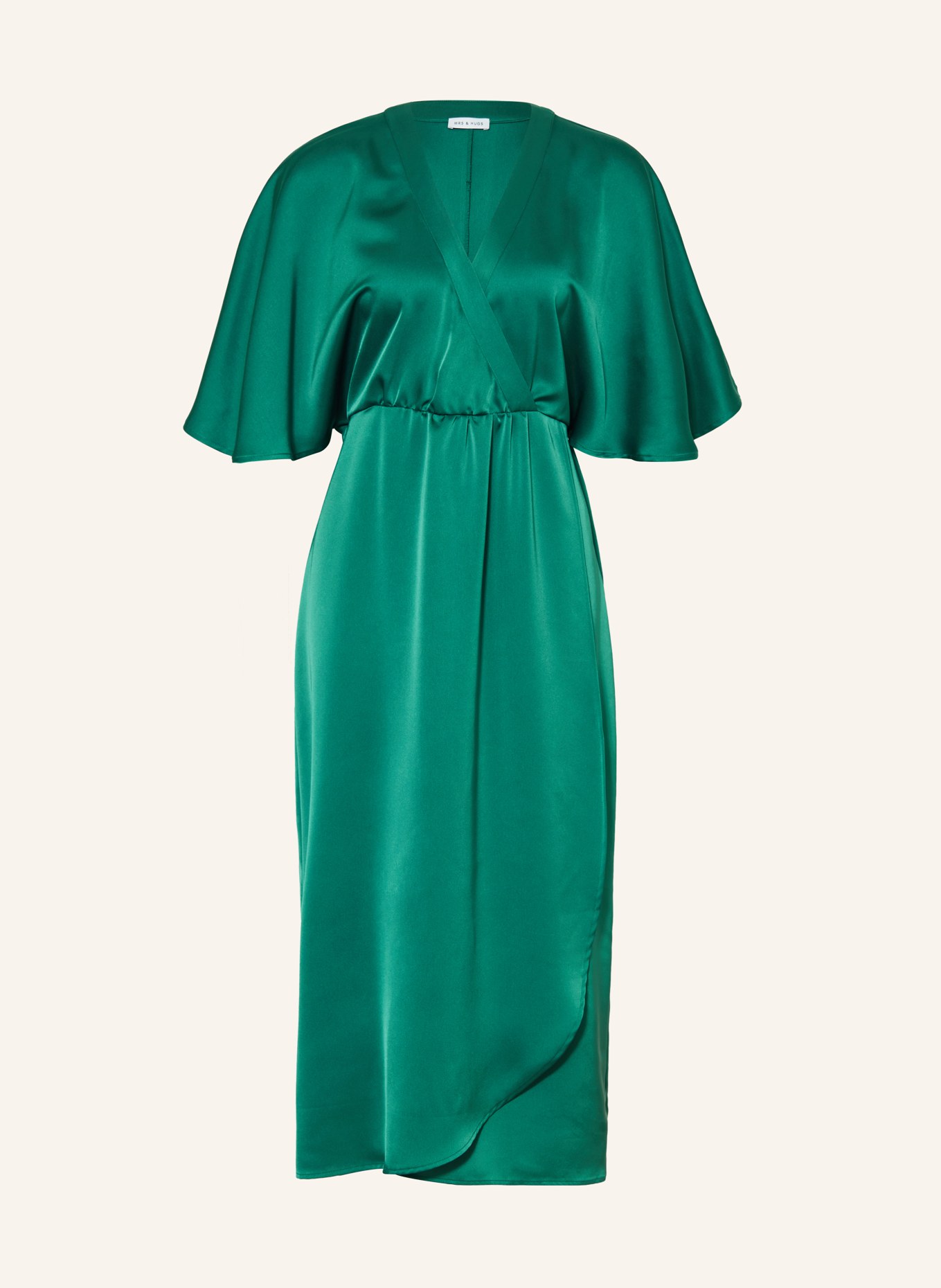 MRS & HUGS Sukienka satynowa, Kolor: CIEMNOZIELONY (Obrazek 1)
