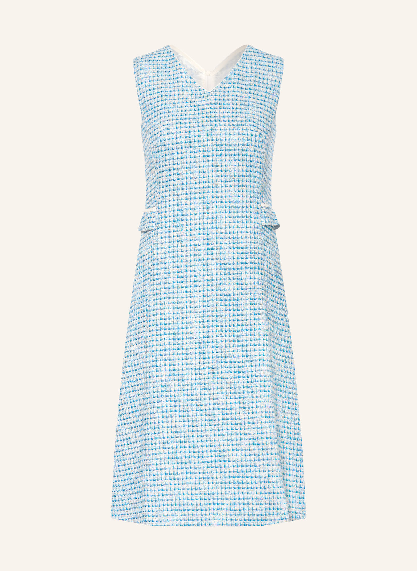 MARC CAIN Tweed dress with glitter thread, Color: 341 light azure (Image 1)