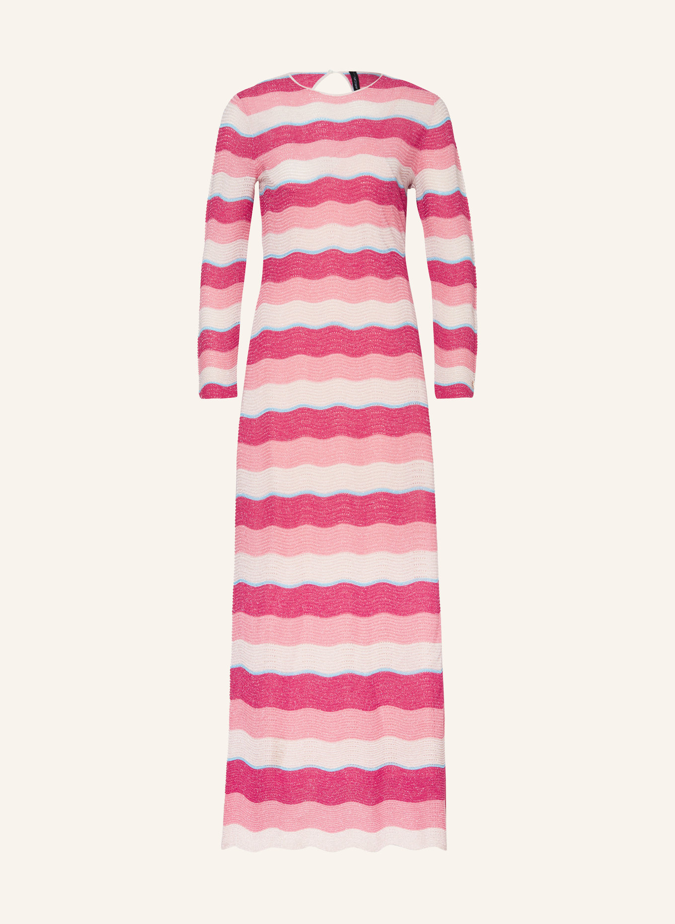 MARC CAIN Dzianinowa sukienka z błyszczącą przędzą, Kolor: 267 deep fuchsia (Obrazek 1)