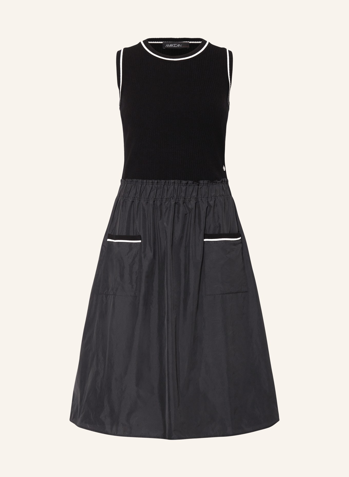 MARC CAIN Dress in mixed materials, Color: 900 BLACK (Image 1)