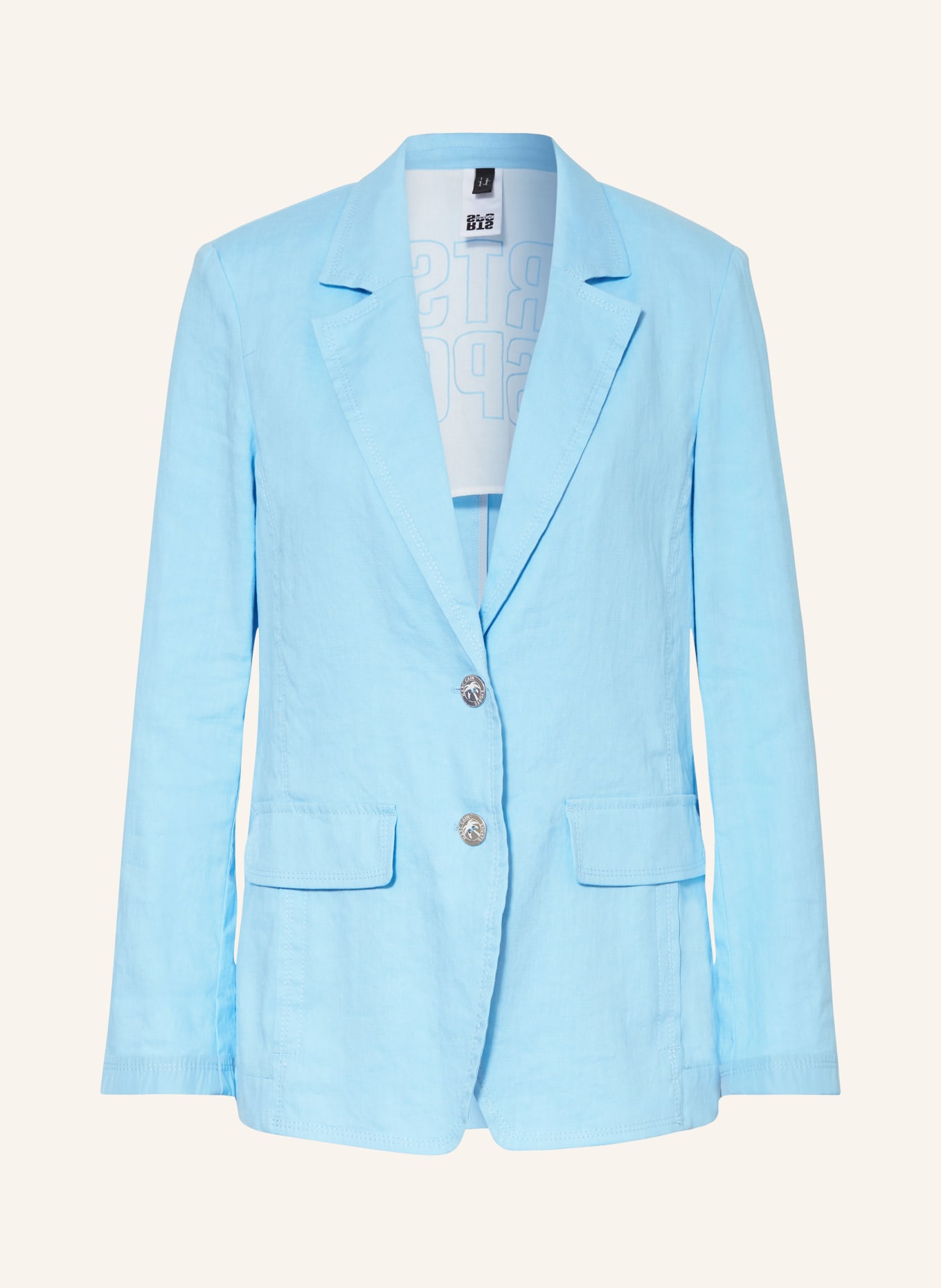 MARC CAIN Blazer WITTEN with linen, Color: 339 light turquoise (Image 1)