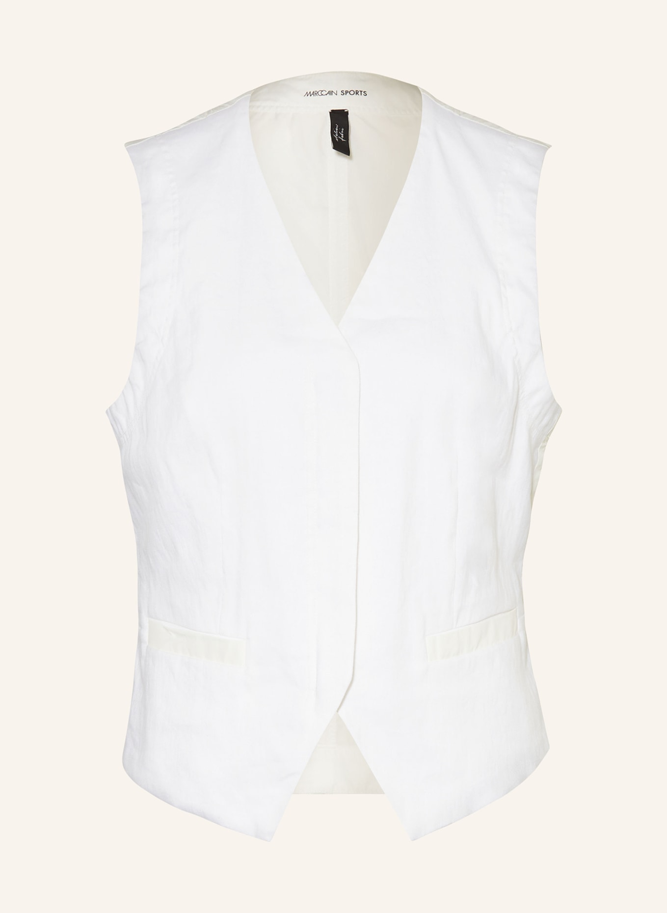 MARC CAIN Waistcoat with linen, Color: 100 WHITE (Image 1)