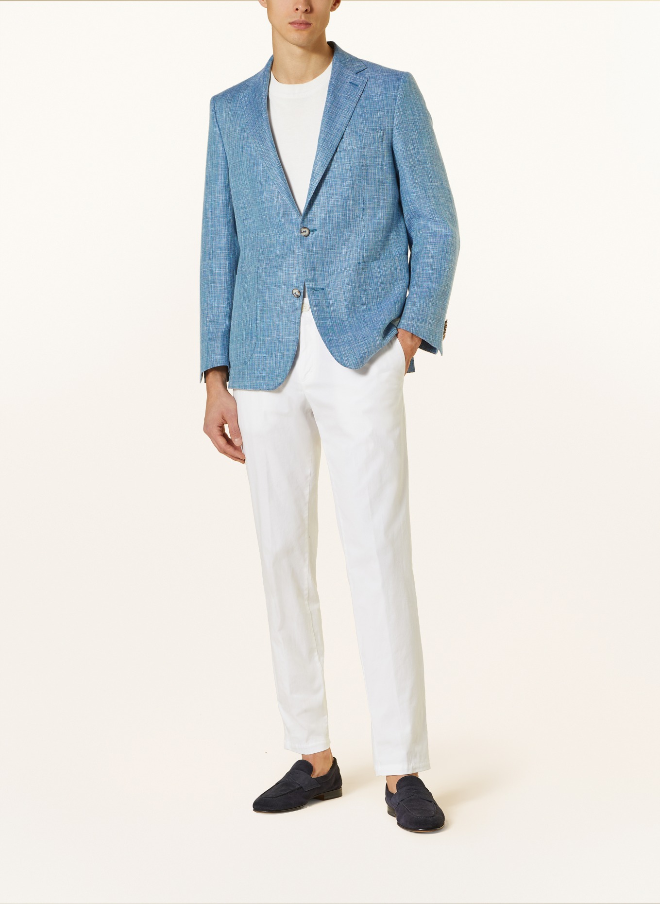EDUARD DRESSLER Tailored jacket MATTEO comfort fit with linen, Color: 039 HELLBLAU (Image 2)