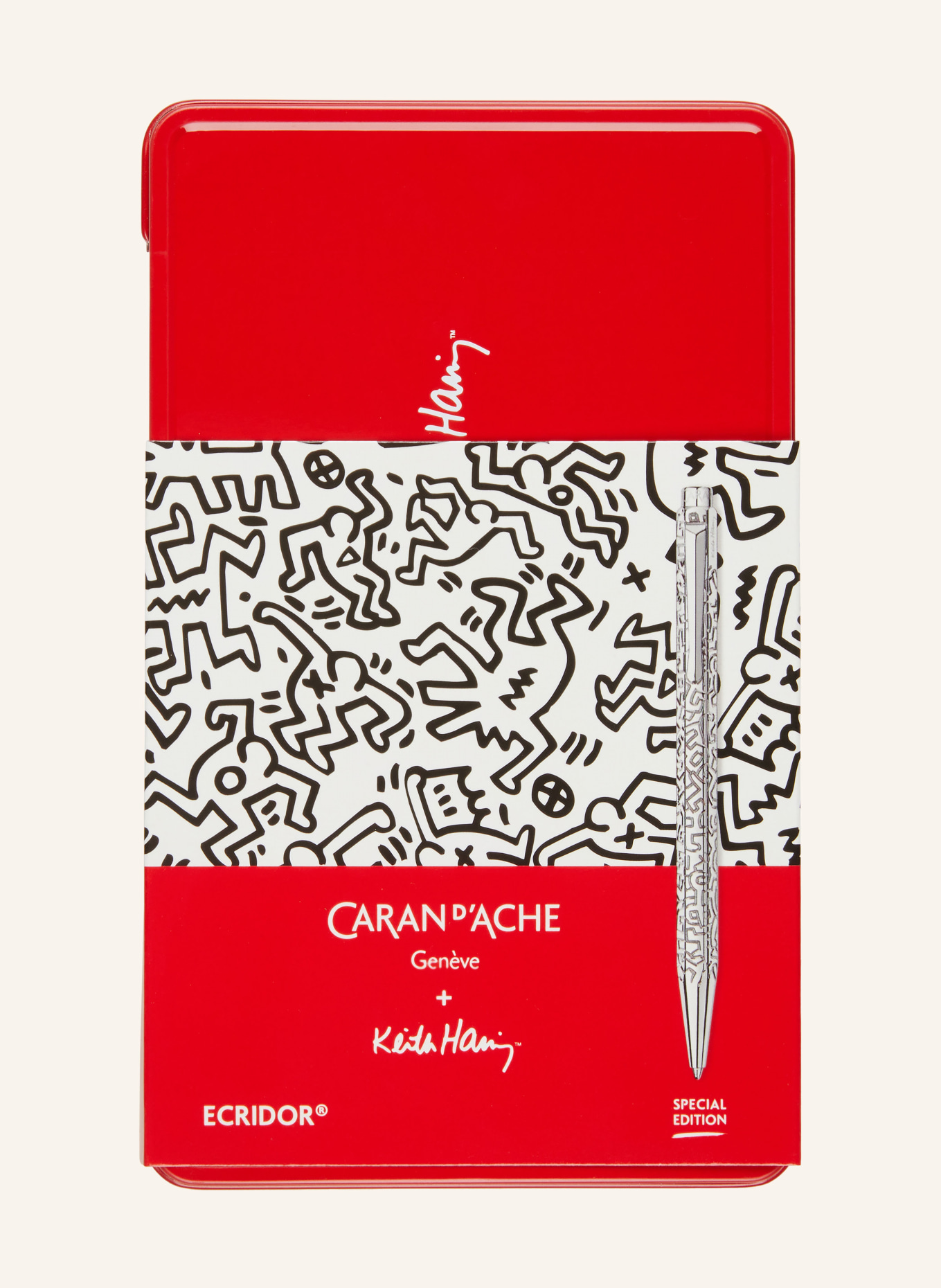 CARAN d'ACHE Set ECRIDOR: Retractable ballpoint pen and leather case, Color: SILVER (Image 3)