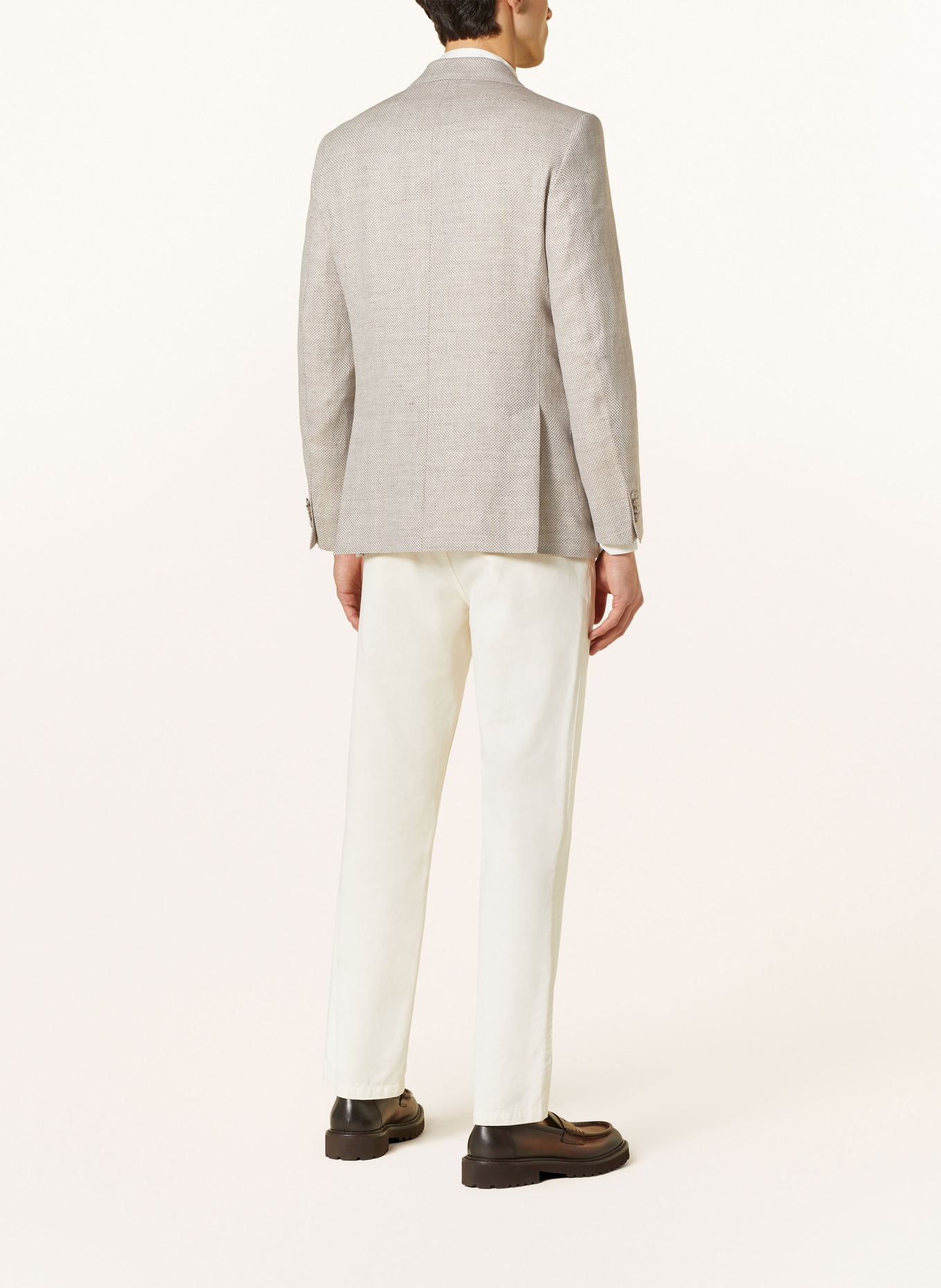 EDUARD DRESSLER Tailored jacket comfort fit with linen, Color: BEIGE (Image 3)