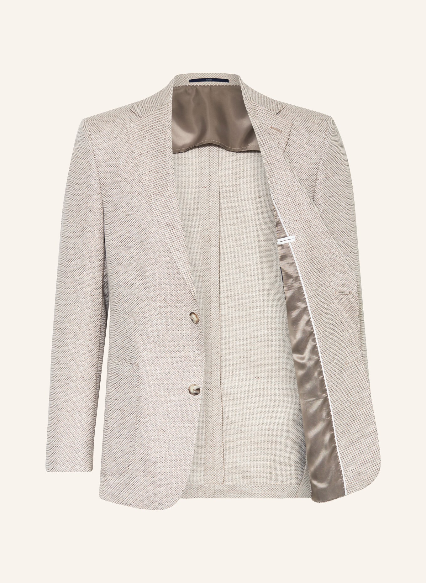 EDUARD DRESSLER Tailored jacket comfort fit with linen, Color: BEIGE (Image 4)
