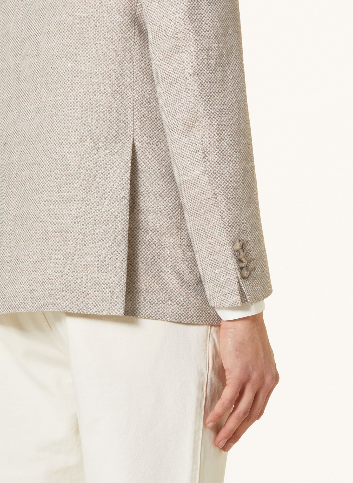 EDUARD DRESSLER Tailored jacket comfort fit with linen, Color: BEIGE (Image 6)
