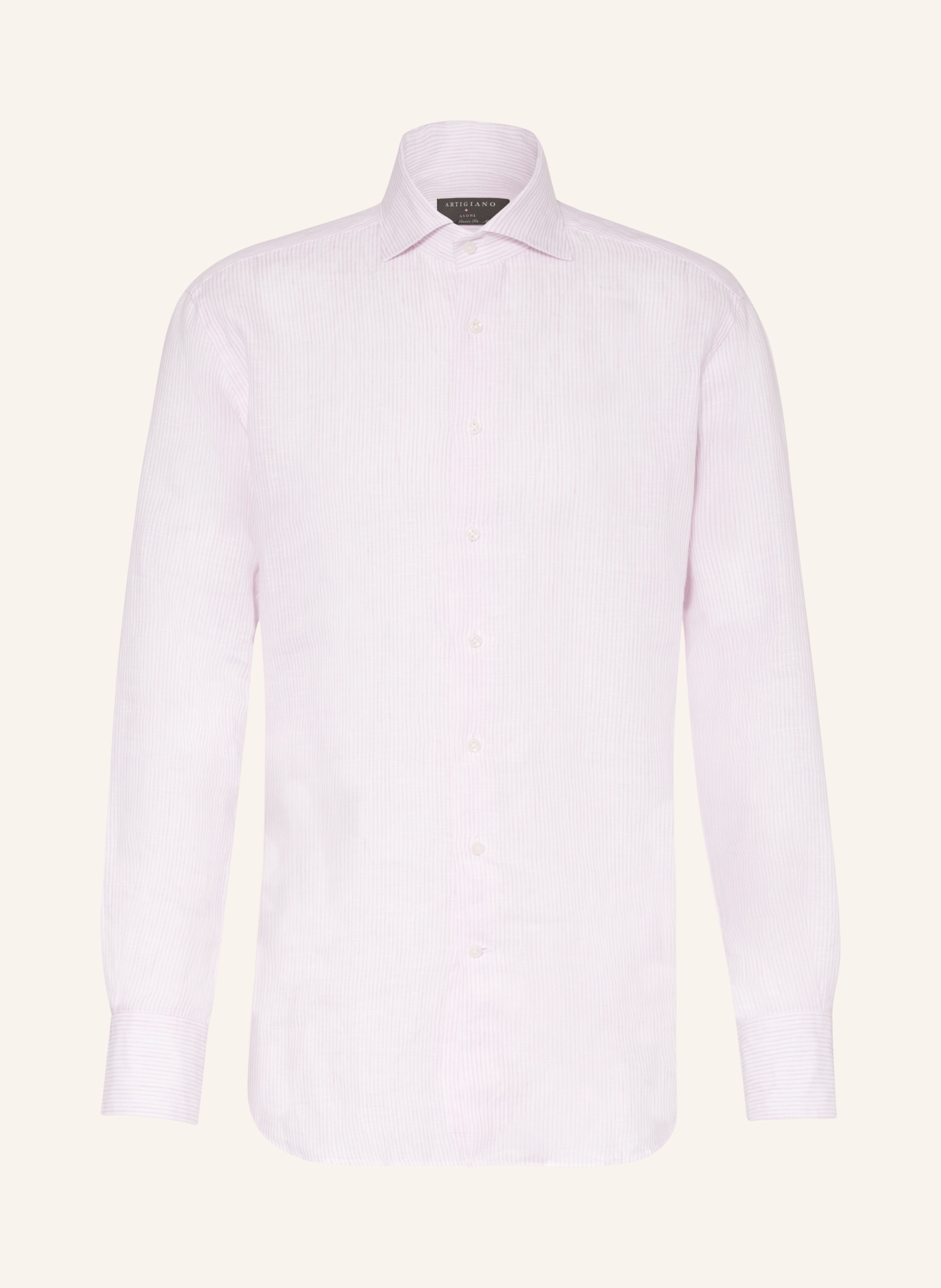 ARTIGIANO Linen shirt classic fit, Color: LIGHT PINK/ WHITE (Image 1)