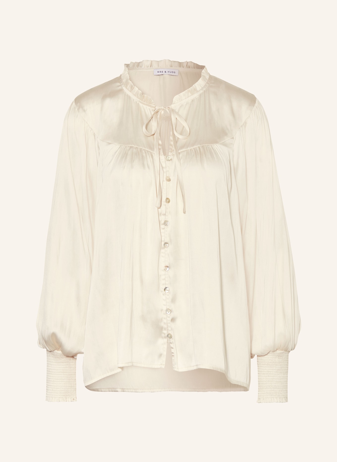 MRS & HUGS Satin blouse, Color: CREAM (Image 1)