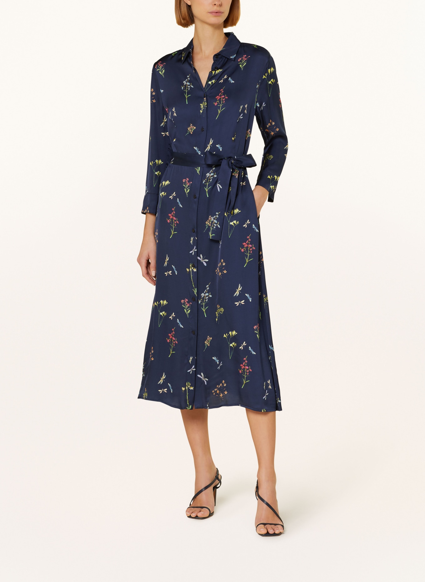 ELENA MIRO Shirt dress with 3/4 sleeves, Color: DARK BLUE/ GREEN/ RED (Image 2)
