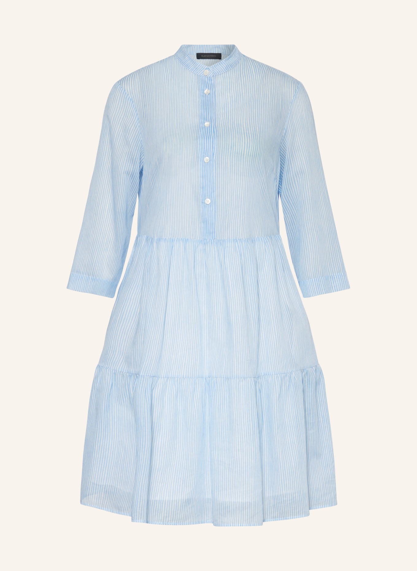 ELENA MIRO Dress with 3/4 sleeves, Color: LIGHT BLUE/ WHITE (Image 1)