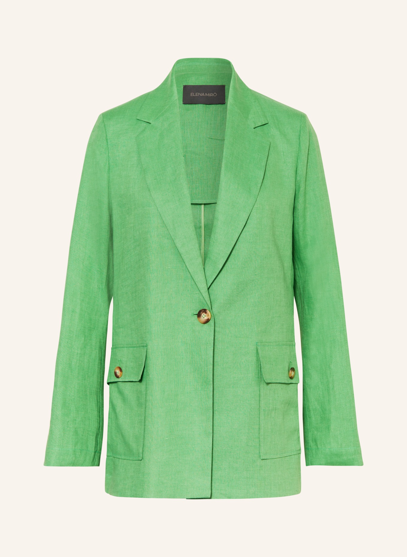 ELENA MIRO Linen blazer, Color: GREEN (Image 1)