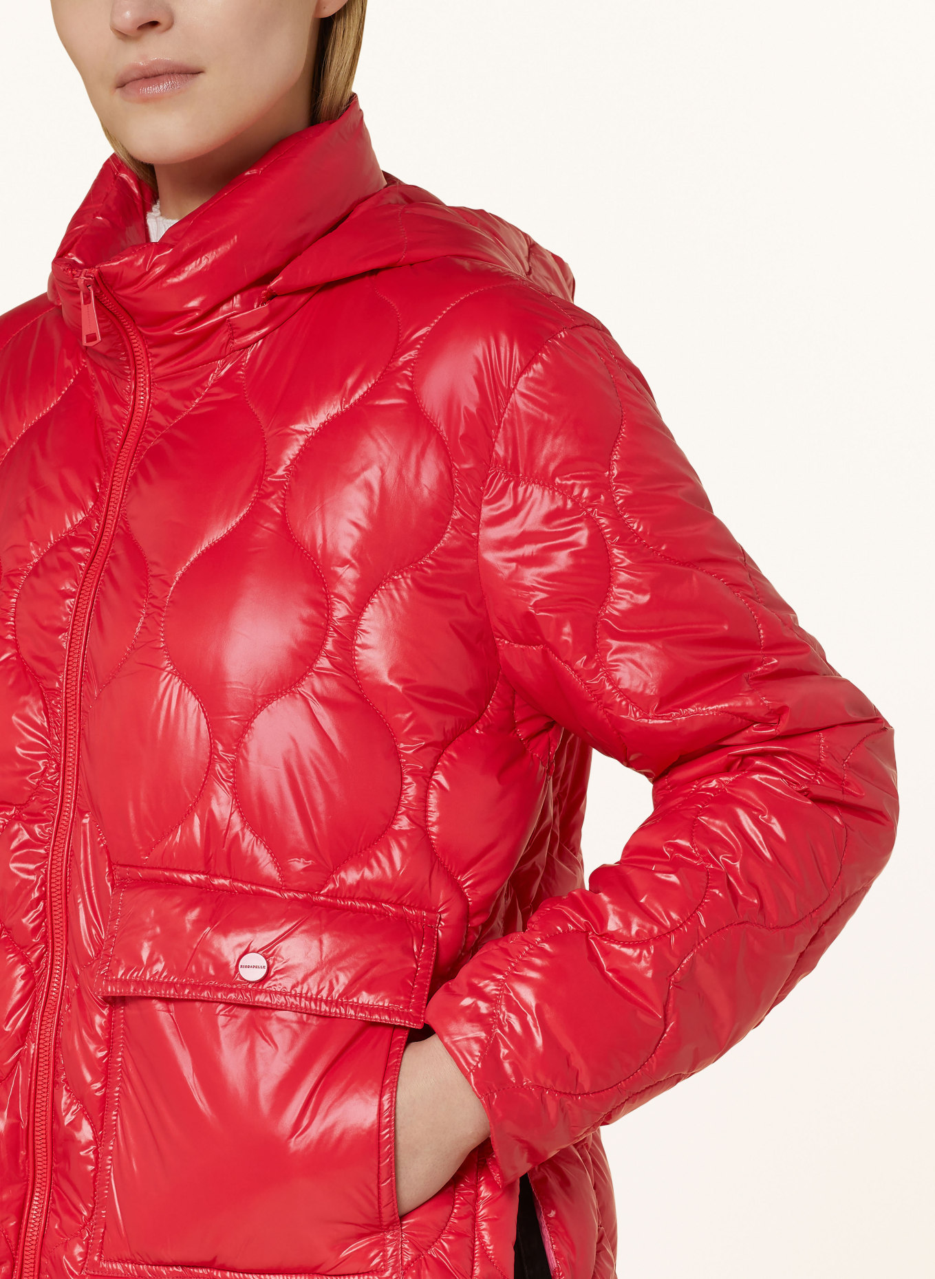RINO & PELLE Quilted jacket SARKI with removable hood, Color: RED (Image 4)