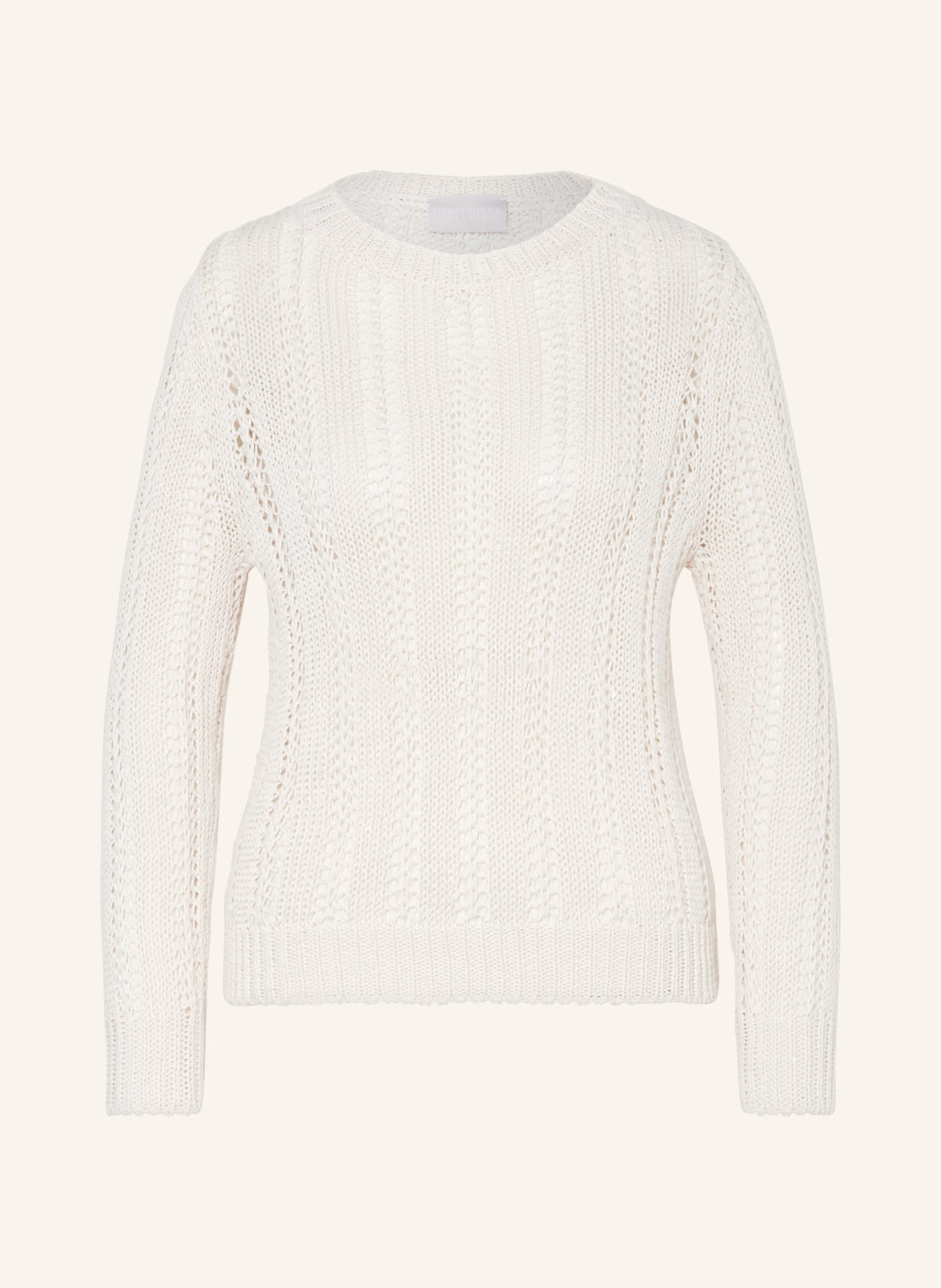 HEMISPHERE Linen sweater with sequins, Color: CREAM (Image 1)