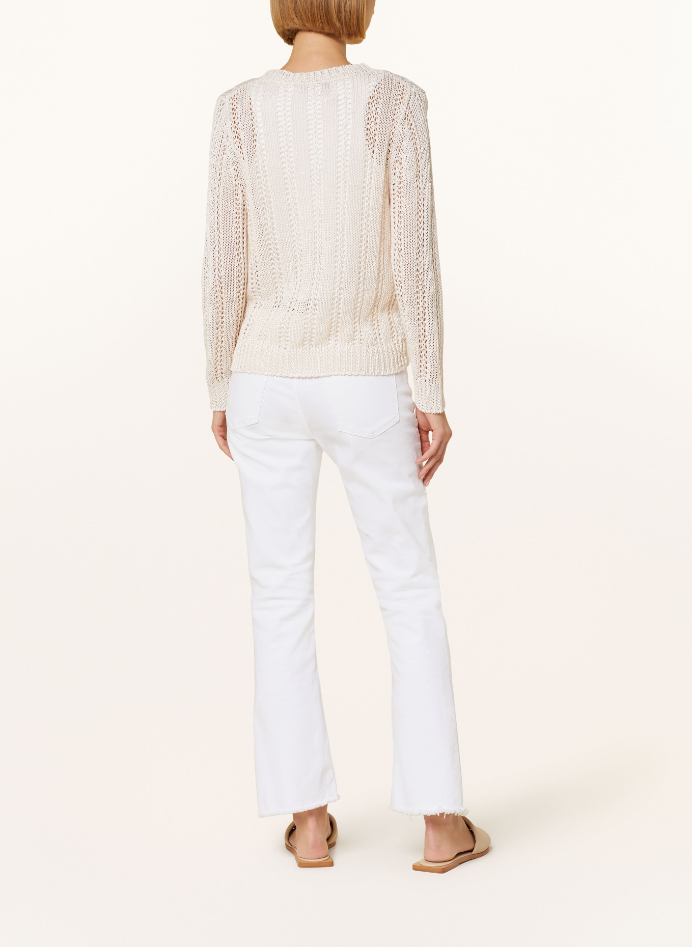 HEMISPHERE Linen sweater with sequins, Color: CREAM (Image 3)