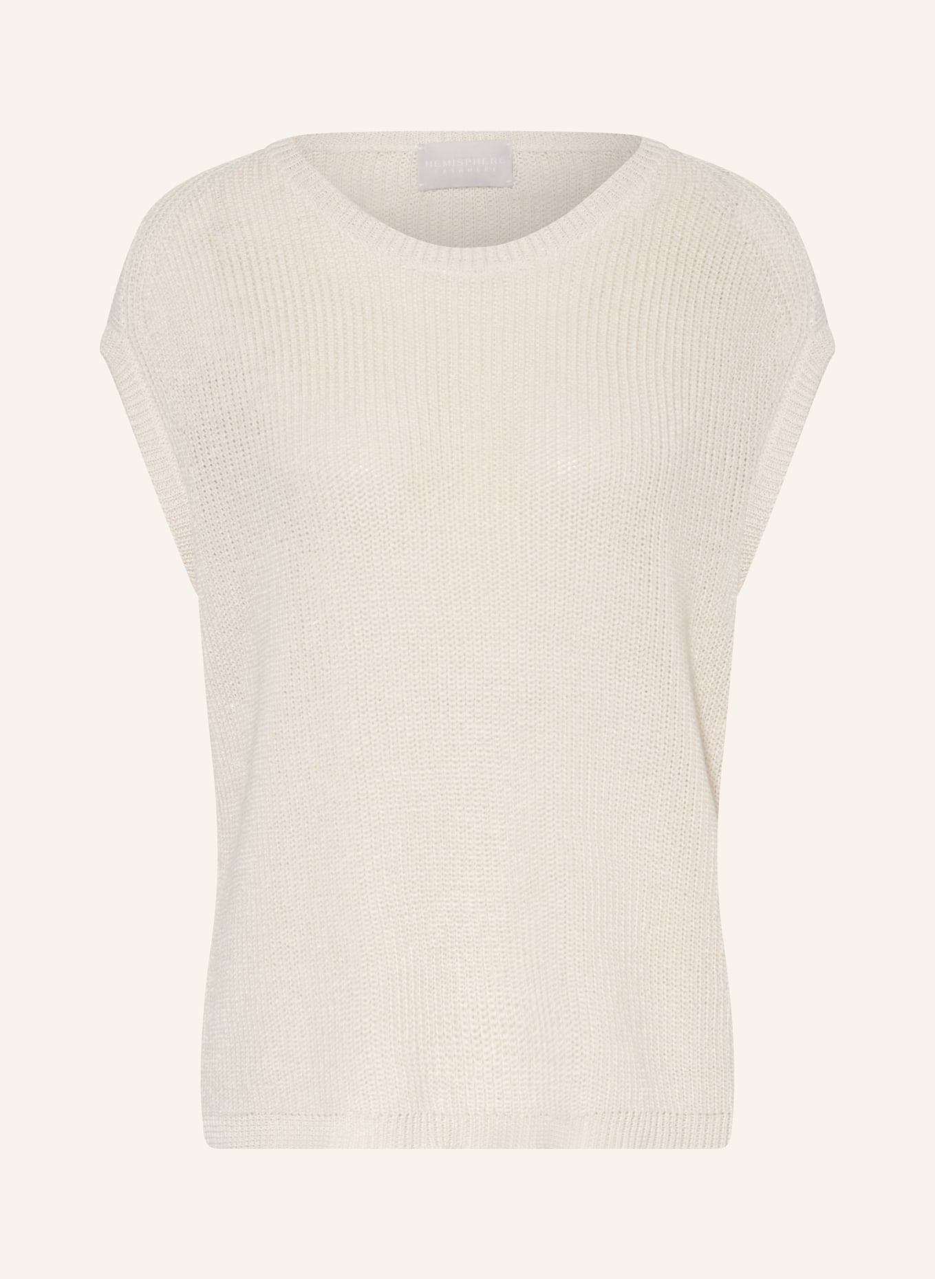 HEMISPHERE Linen sleeveless sweater with sequins, Color: CREAM (Image 1)