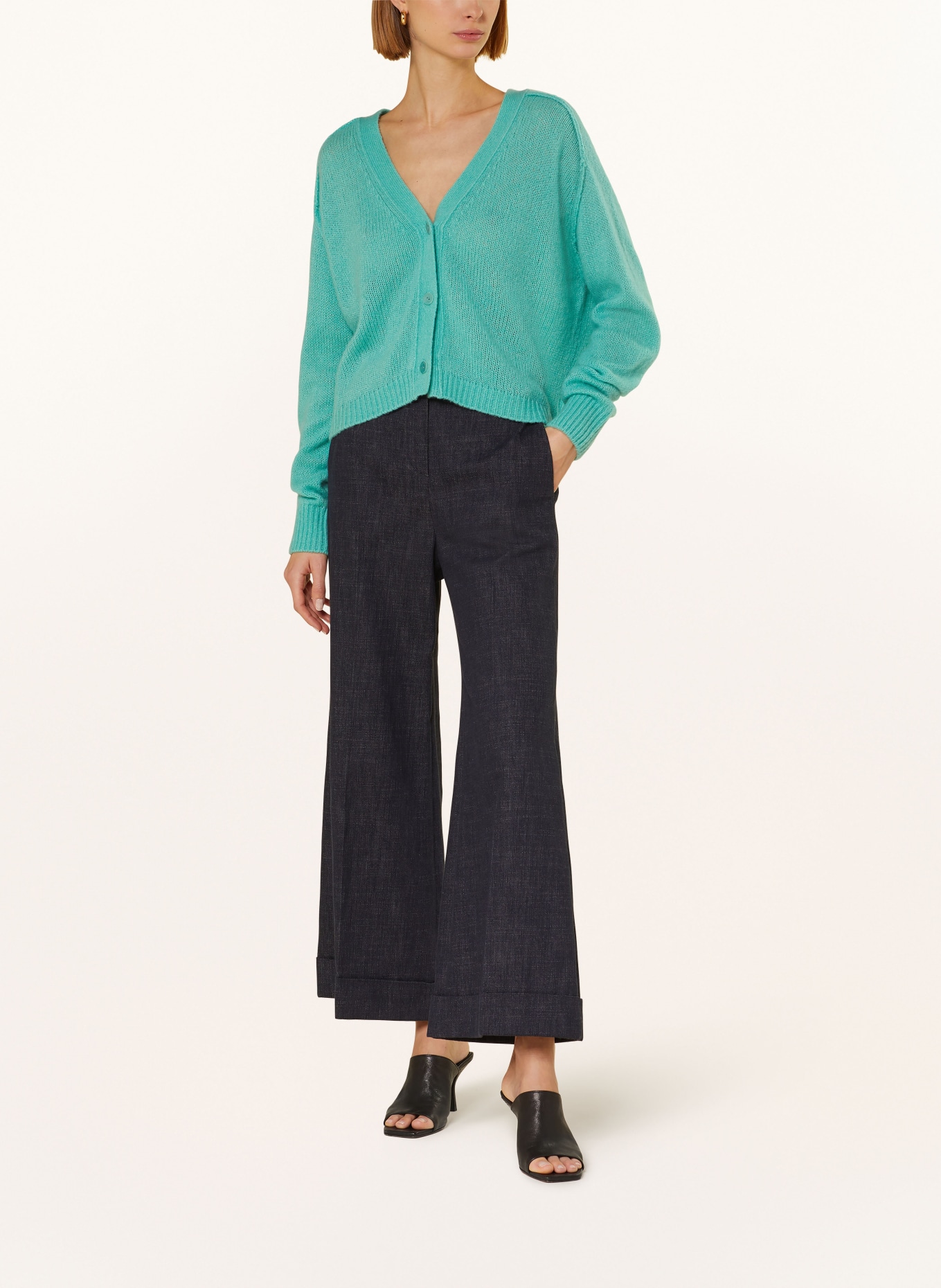 HEMISPHERE Cashmere cardigan, Color: GREEN (Image 2)