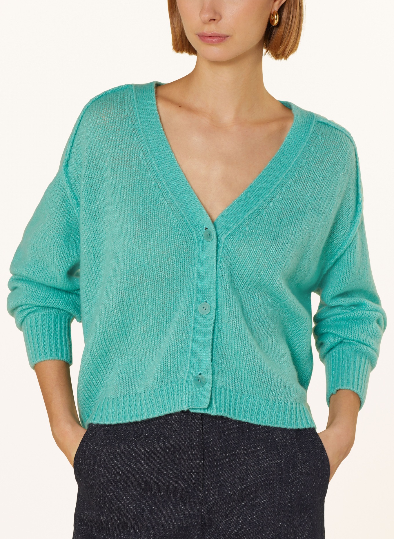 HEMISPHERE Cashmere cardigan, Color: GREEN (Image 4)