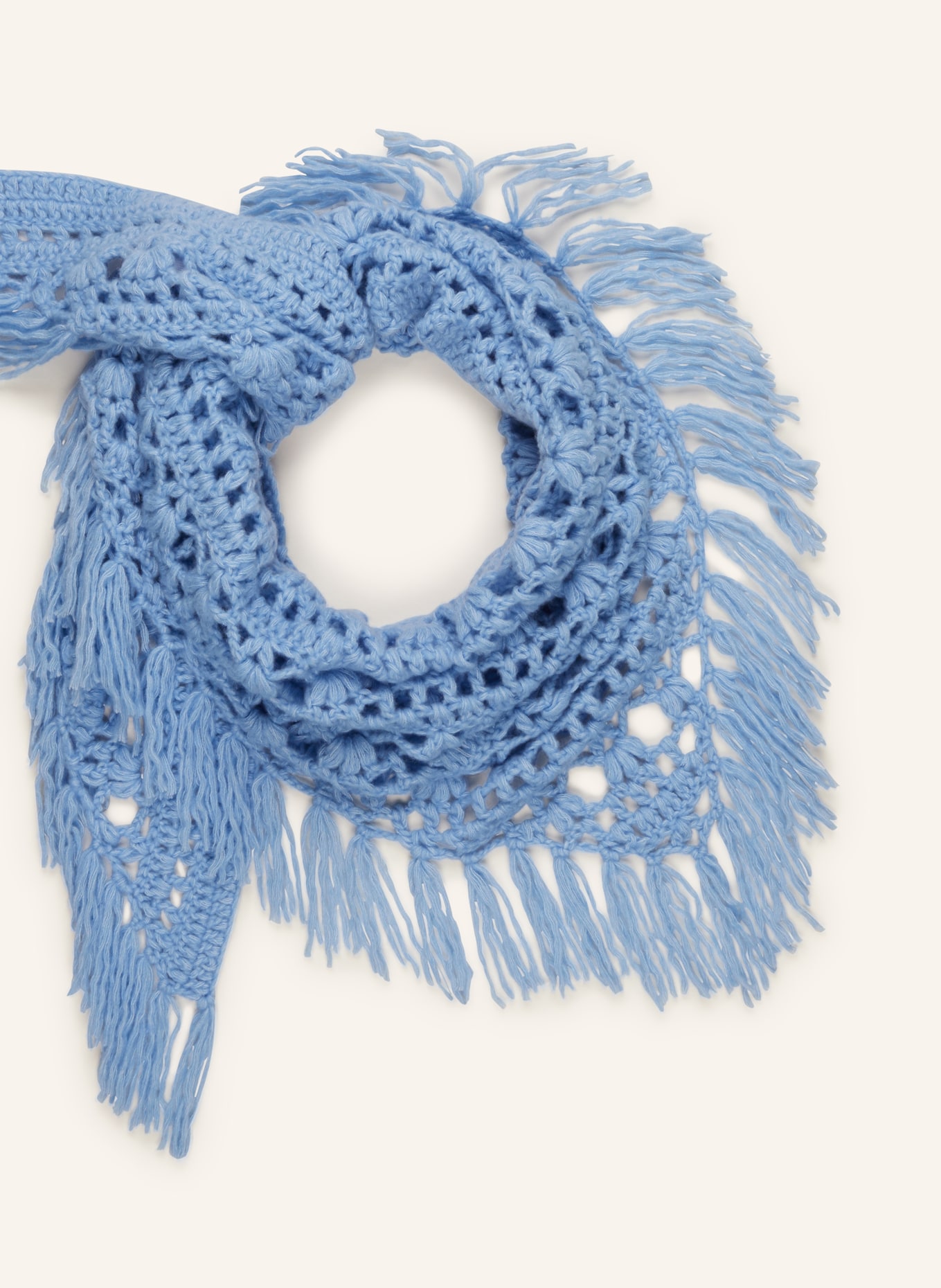 HEMISPHERE Triangular scarf with cashmere, Color: BLUE (Image 2)