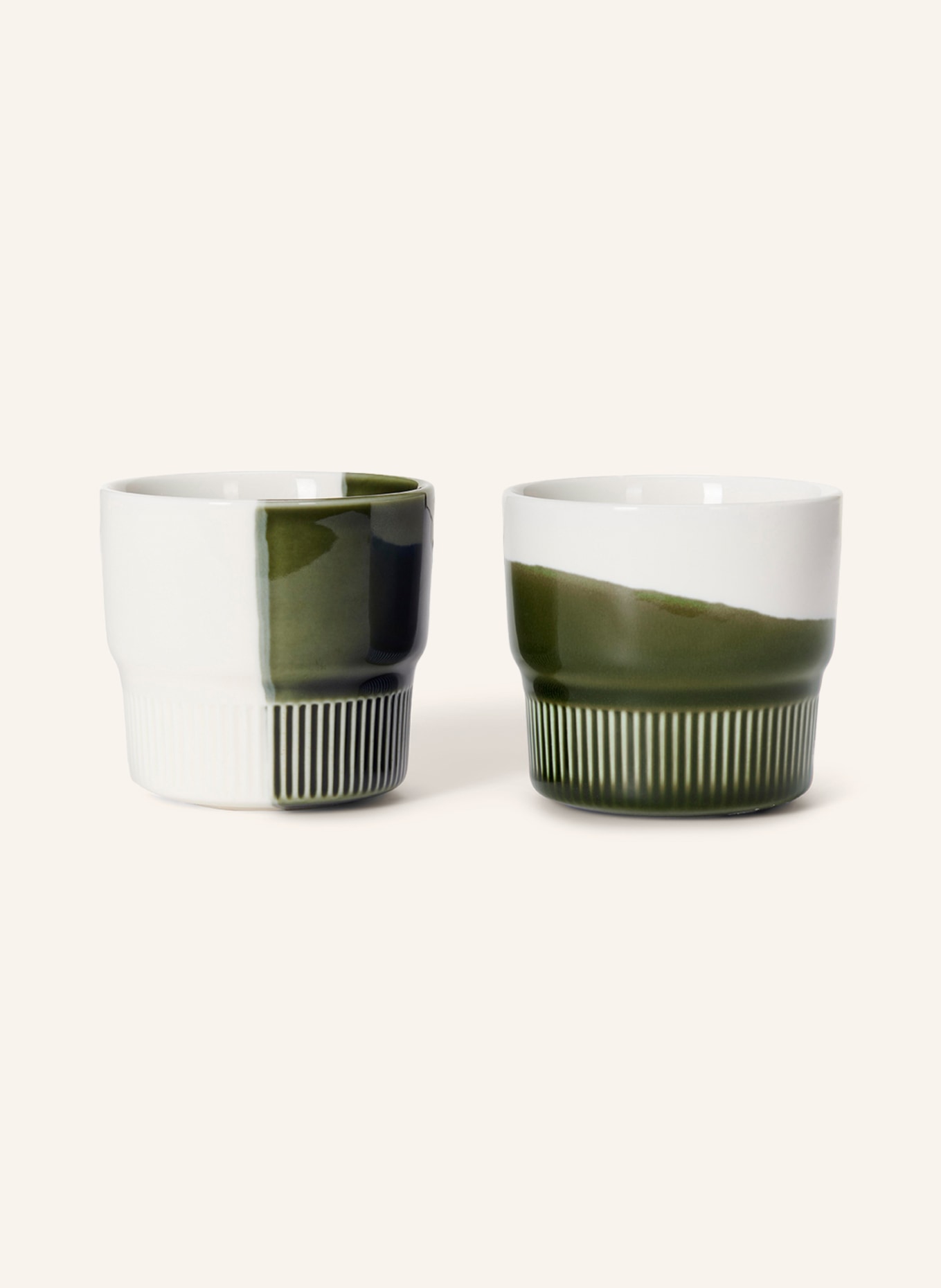 Marc O'Polo Set of 2 mugs MOMENTS, Color: KHAKI/ WHITE (Image 1)