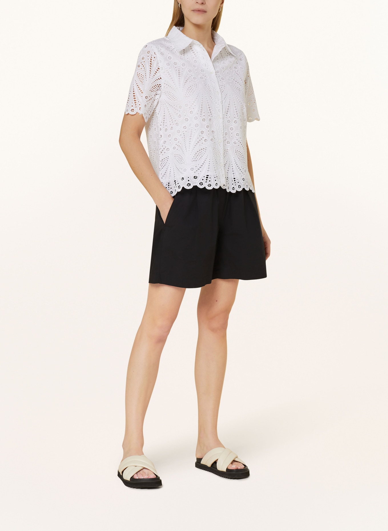 darling harbour Blouse made of broderie anglaise, Color: WEISS (Image 2)